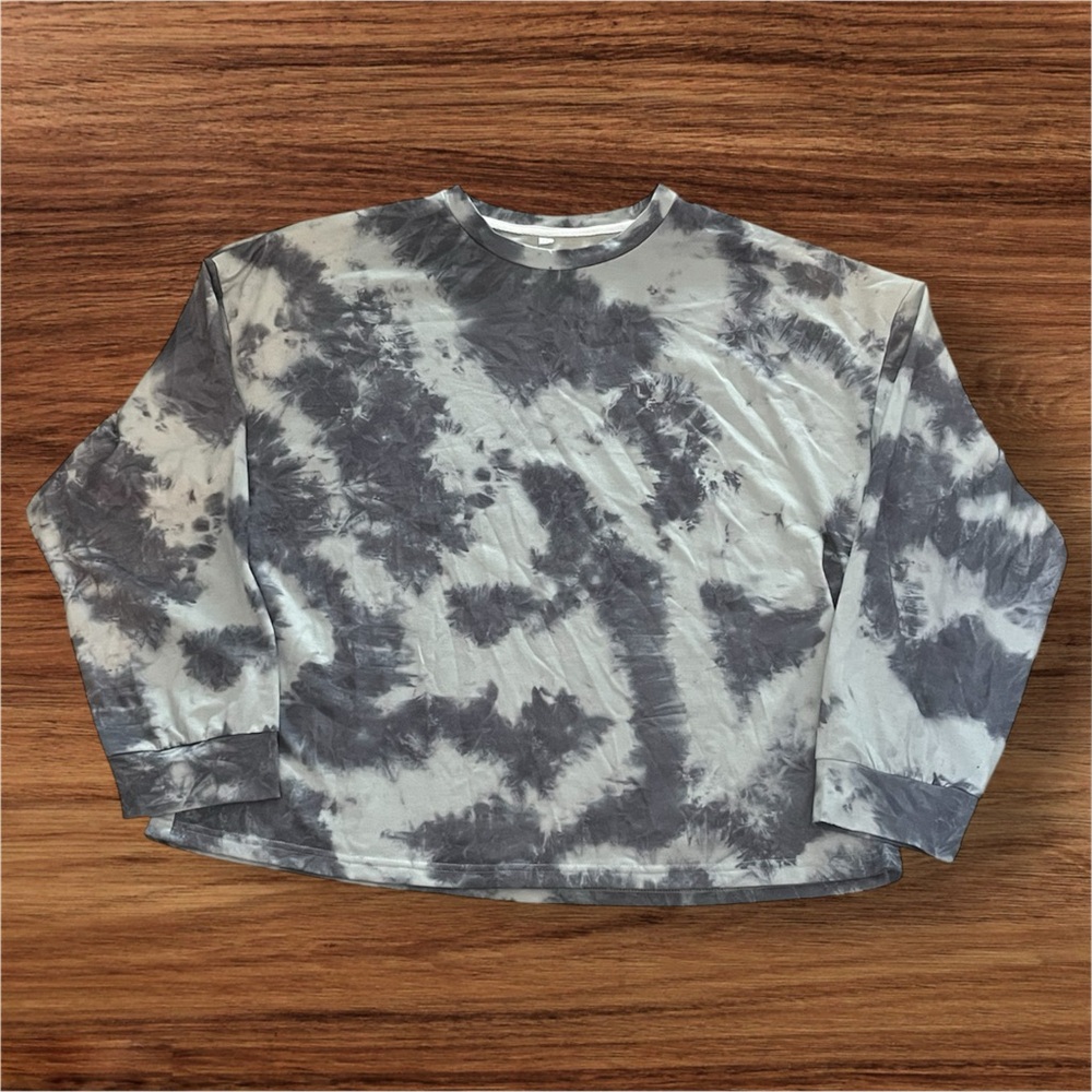 Gray Tie-Dye Matching Sweater and Sweat pants